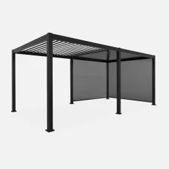Pergola mit Lamellendach Triomphe 3x6m mit 2 Markisen 3m