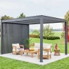 Pergola mit Lamellendach Triomphe 3x4m mit 3 vertikalen Lamellenwänden 100cm