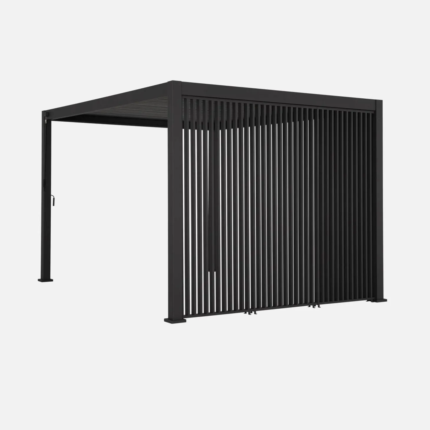 Pergola mit Lamellendach Triomphe 3x4m mit 3 vertikalen Lamellenwänden 100cm
