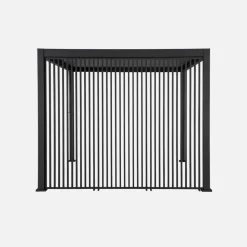 Pergola mit Lamellendach Triomphe 3x4m mit 3 vertikalen Lamellenwänden 100cm