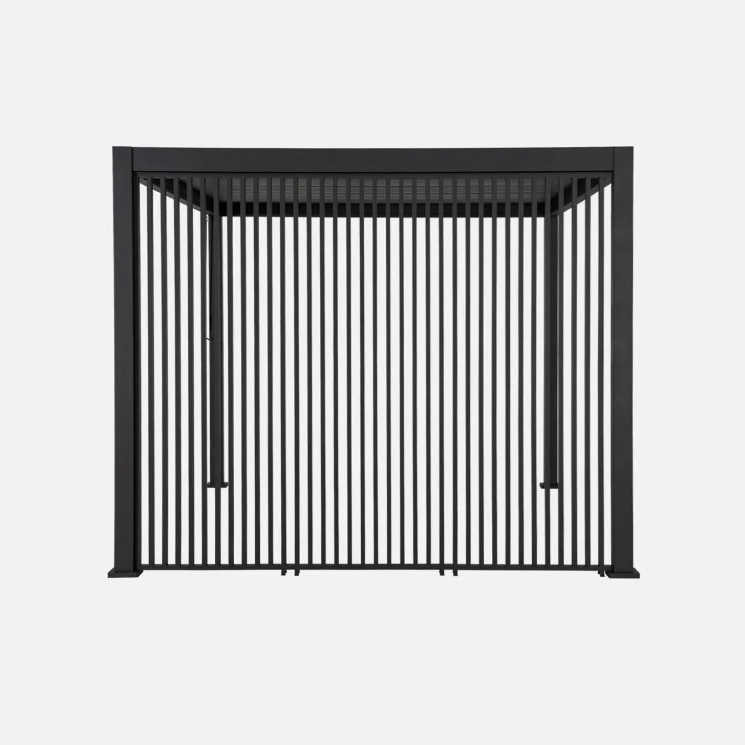 Pergola mit Lamellendach Triomphe 3x4m mit 3 vertikalen Lamellenwänden 100cm