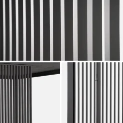 Pergola mit Lamellendach Triomphe 3x4m mit 3 vertikalen Lamellenwänden 100cm