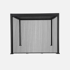 Pergola mit Lamellendach Triomphe 3x4m mit 3 vertikalen Lamellenwänden 130 cm