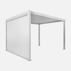 Pergola mit Lamellendach Triomphe 3x4m + verstellbare senkrechte Lamellenwand 3m
