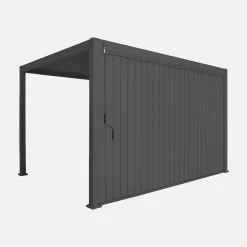 Pergola mit Lamellendach Triomphe 3x4m + verstellbare senkrechte Lamellenwand 4m