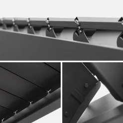 Pergola mit Lamellendach Triomphe 3x4m + verstellbare senkrechte Lamellenwand 4m