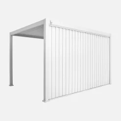 Pergola mit Lamellendach Triomphe 3x4m + verstellbare senkrechte Lamellenwand 4m