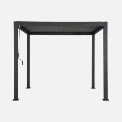Pergola mit Lamellendach Triomphe 3x3m V2 + 3 Lamellenwände 100cm
