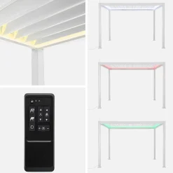 Pergola mit motorisiertem Lamellendach und LED-Beleuchtung Triomphe 3x4m