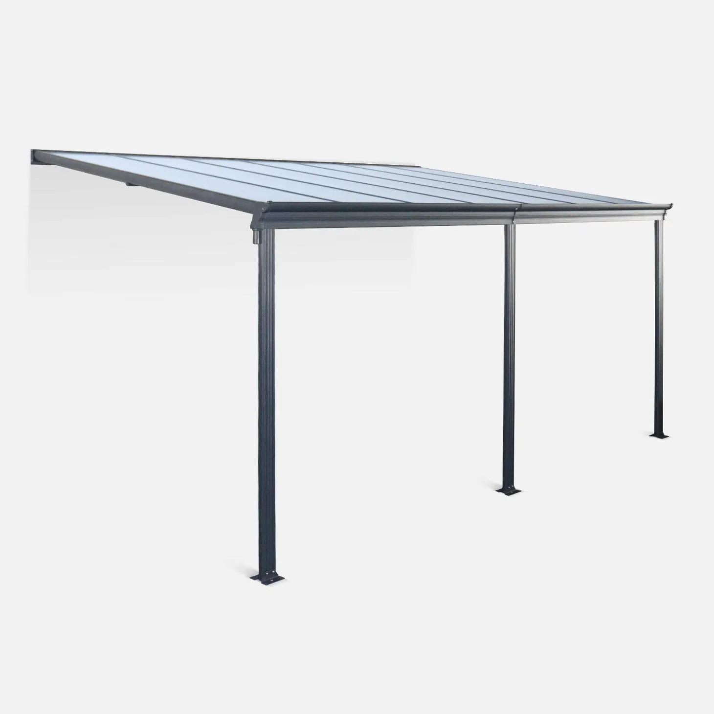 Pergola 3x4m Aluminium und Polycarbonat + Regenrinne