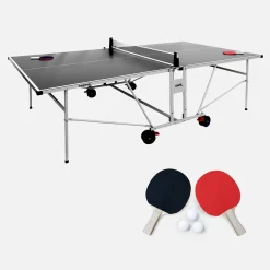 Premium Tischtennisplatte für den Außenbereich mit 2 Schlägern und 3 Bällen