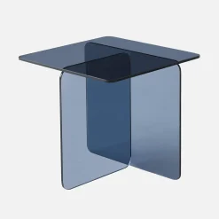 Quadratischer Couchtisch aus gehärtetem Glas