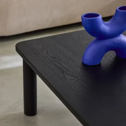 Quadratischer Couchtisch Heveaholz und Eichenfurnier