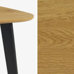 Quadratischer Esstisch im Holzlook mit schwarzen Metallbeinen für 4 Personen