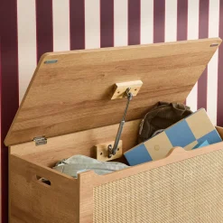 Rattan-Spielzeugtruhe, Klappdeckel, seitliche Griffe