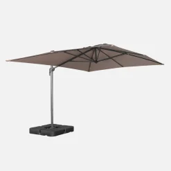 Rechteckiger Ampelschirm 3x4m + befüllbare Platten 50x50cm