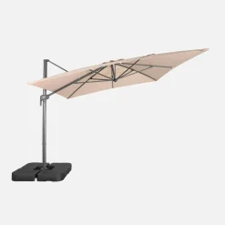 Rechteckiger Ampelschirm 3x4m + befüllbare Platten 50x50cm