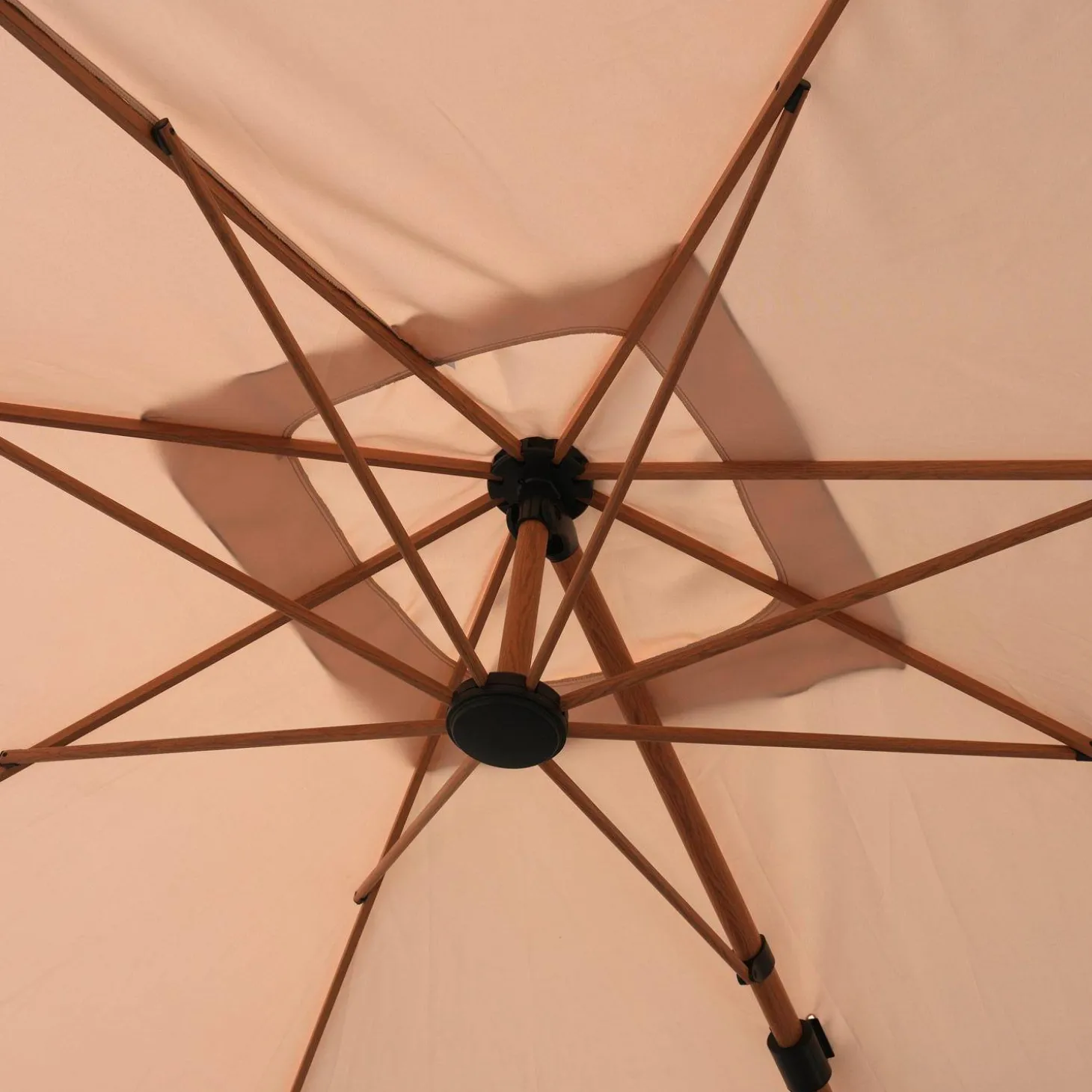 Rechteckiger Ampelschirm 3x4m, Mast in Holzoptik + beschwerbare Platten 50x50cm