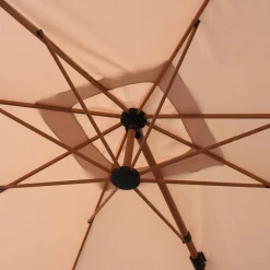 Rechteckiger Ampelschirm 3x4 m Mast mit Holz-Optik