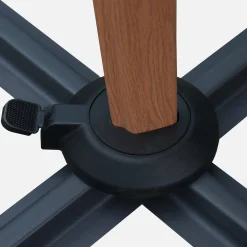 Rechteckiger Ampelschirm 3x4 m Mast mit Holz-Optik