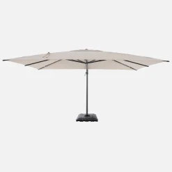 Rechteckiger Ampelschirm 3x4m + Schutzhülle und befüllbare Platten 98x98cm