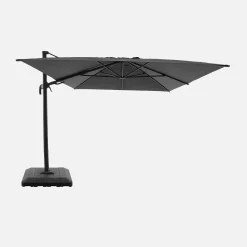 Rechteckiger Ampelschirm 3x4m + Schutzhülle und befüllbare Platten 98x98cm