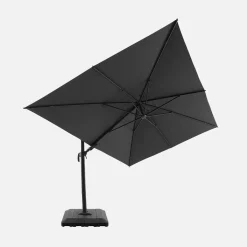 Rechteckiger Ampelschirm 3x4m + Schutzhülle und befüllbare Platten 98x98cm