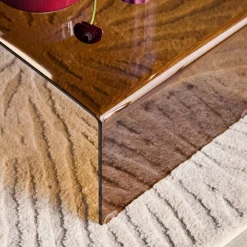 Rechteckiger Couchtisch aus gehärtetem Glas