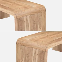 Rechteckiger Couchtisch aus massivem Akazienholz