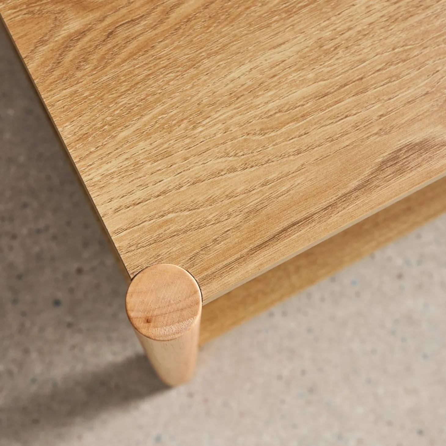 Rechteckiger Couchtisch Holzdekor Doppelplatte