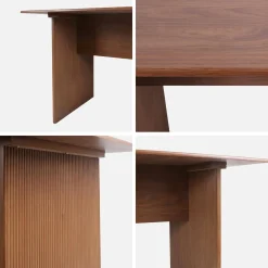 Rechteckiger Esstisch mit geriffelter Holzoptik 4-6 Sitzplätze, 170 cm