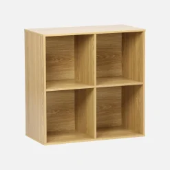 Regal, Aufbewahrungsmodul Holzdekor 4 Fächer