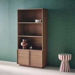 Regal Bücherregal Holzlook 2 Türen 5 Ebenen