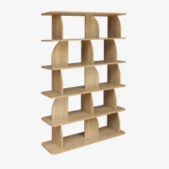 Regal, exotische Bibliothek Holzdekor 5 Fächer