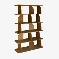 Regal, exotische Bibliothek Holzdekor 5 Fächer