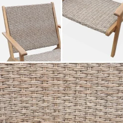 Relaxsessel aus Akazienholz und Kunststoffgeflecht