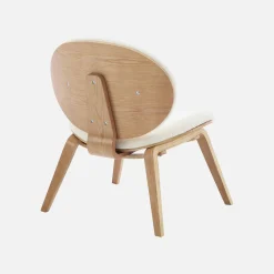 Relaxsessel mit gebogenem Holz und strukturiertem Bouclé-Bezug