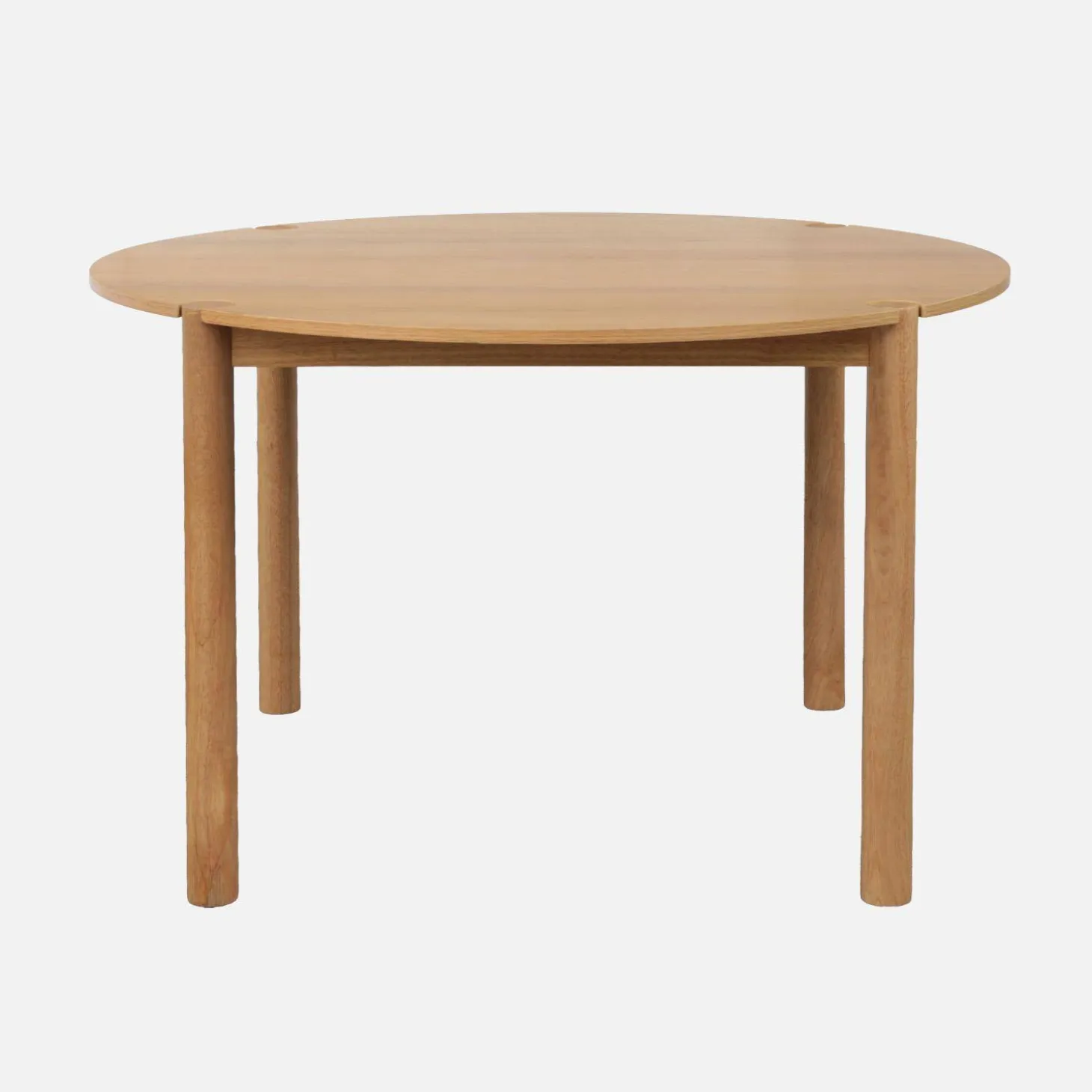 Runder Esstisch Ø120cm aus Heveaholz für 4 Personen