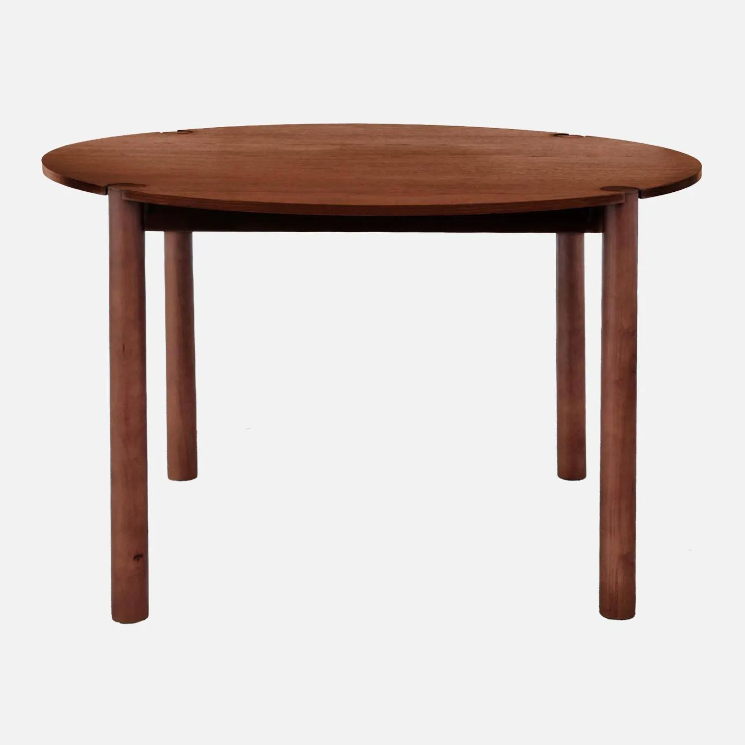 Runder Esstisch Ø120cm aus Heveaholz für 4 Personen