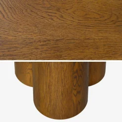 Runder Esstisch Hevea-Holz und Eichenfurnier für 4 Personen Ø130 cm