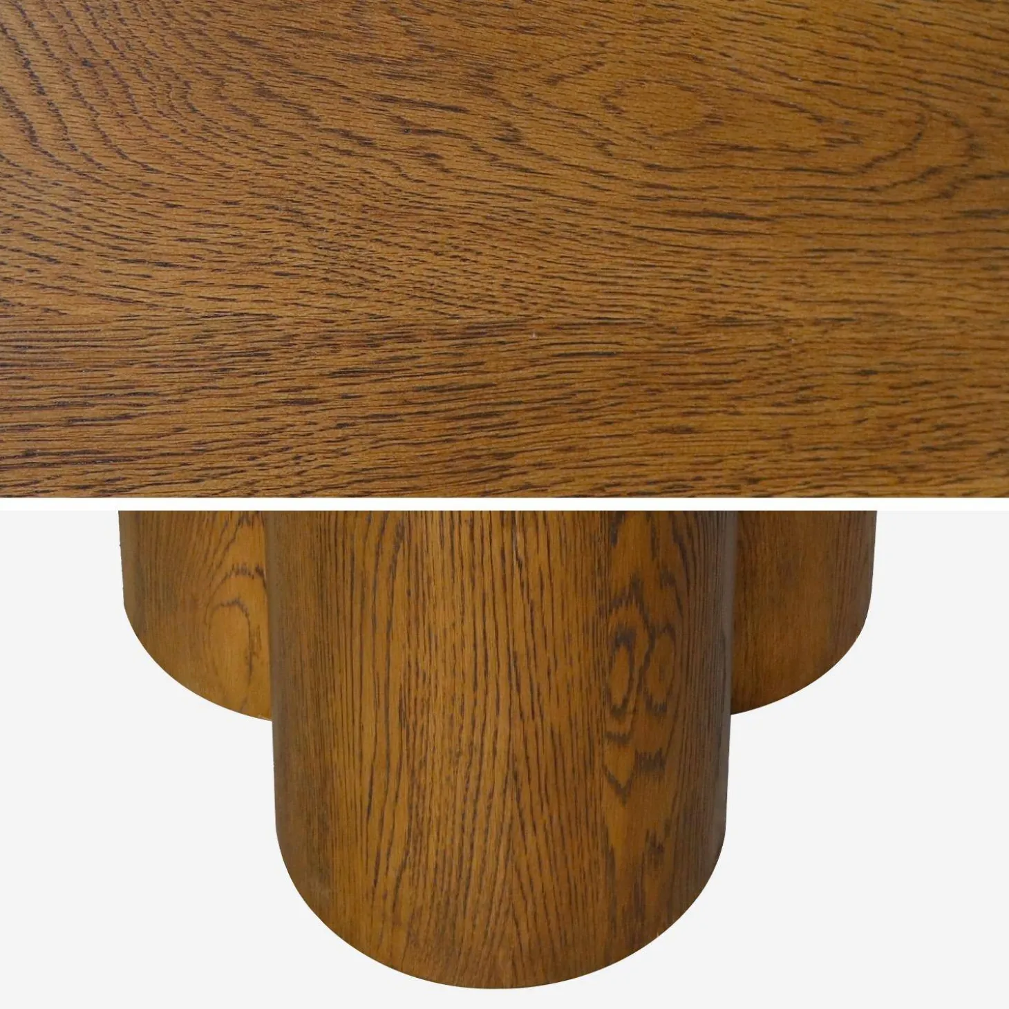 Runder Esstisch Hevea-Holz und Eichenfurnier für 4 Personen Ø130 cm