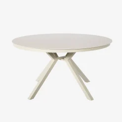 Runder Gartentisch Ø140 cm aus Aluminium und Glas für 6 Personen