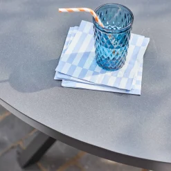 Runder Gartentisch Ø140 cm aus Aluminium und Glas für 6 Personen