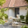 Runder Gartentisch Ø140cm aus Aluminium und Glas + 6 Sessel