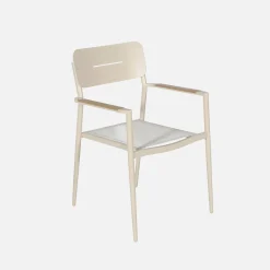 Runder Gartentisch Ø140cm aus Aluminium und Glas + 6 Sessel