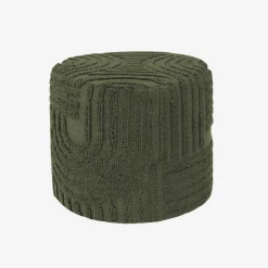Runder Hocker aus getuftetem Bouclé