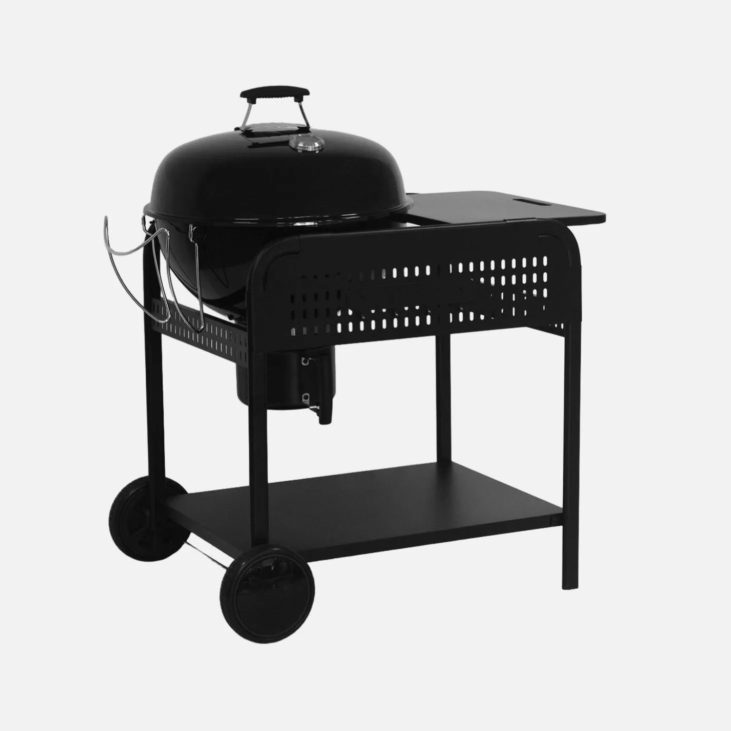 Runder Holzkohlegrill aus emailliertem Stahl Ø53cm mit 2 Rollen