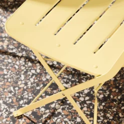 Runder klappbarer Bistro-Gartentisch aus Stahl + 2 Stühle