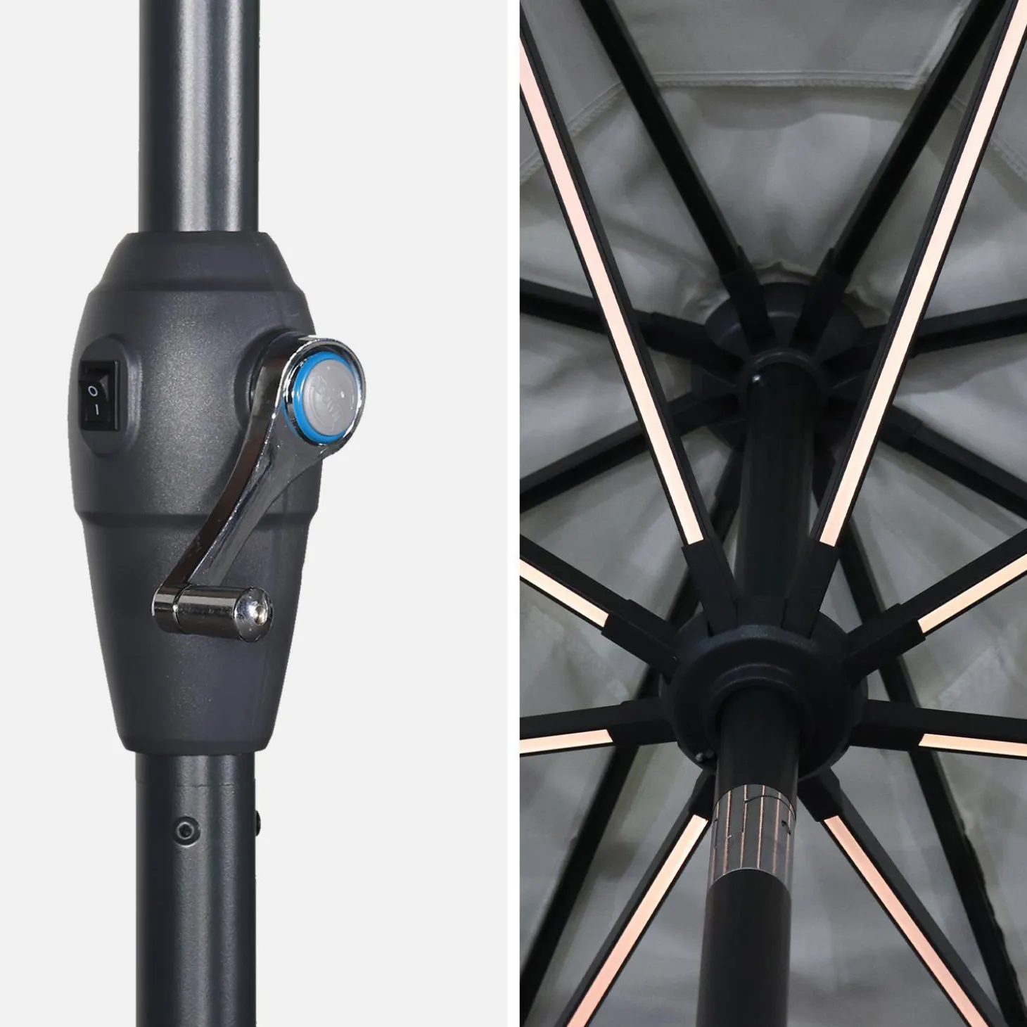 Runder LED Sonnenschirm Ø 2,7m