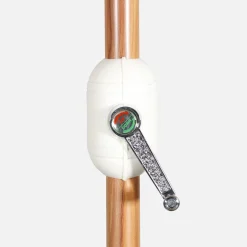 Runder Sonnenschirm, zentraler Mast aus Aluminium in Holzoptik